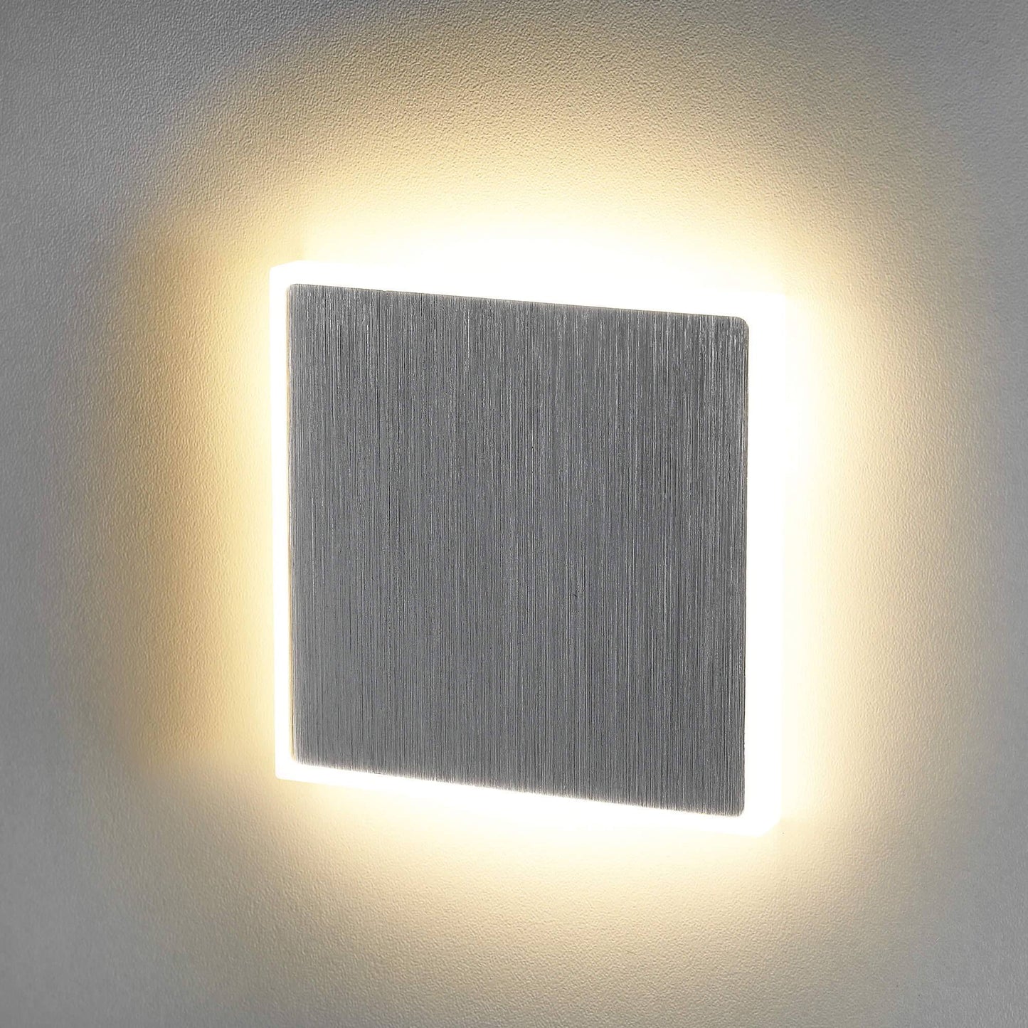 Treppenbeleuchtung - LED Wandeinbauleuchte in Alu gebürstet quadratisch - 230V 1,5W