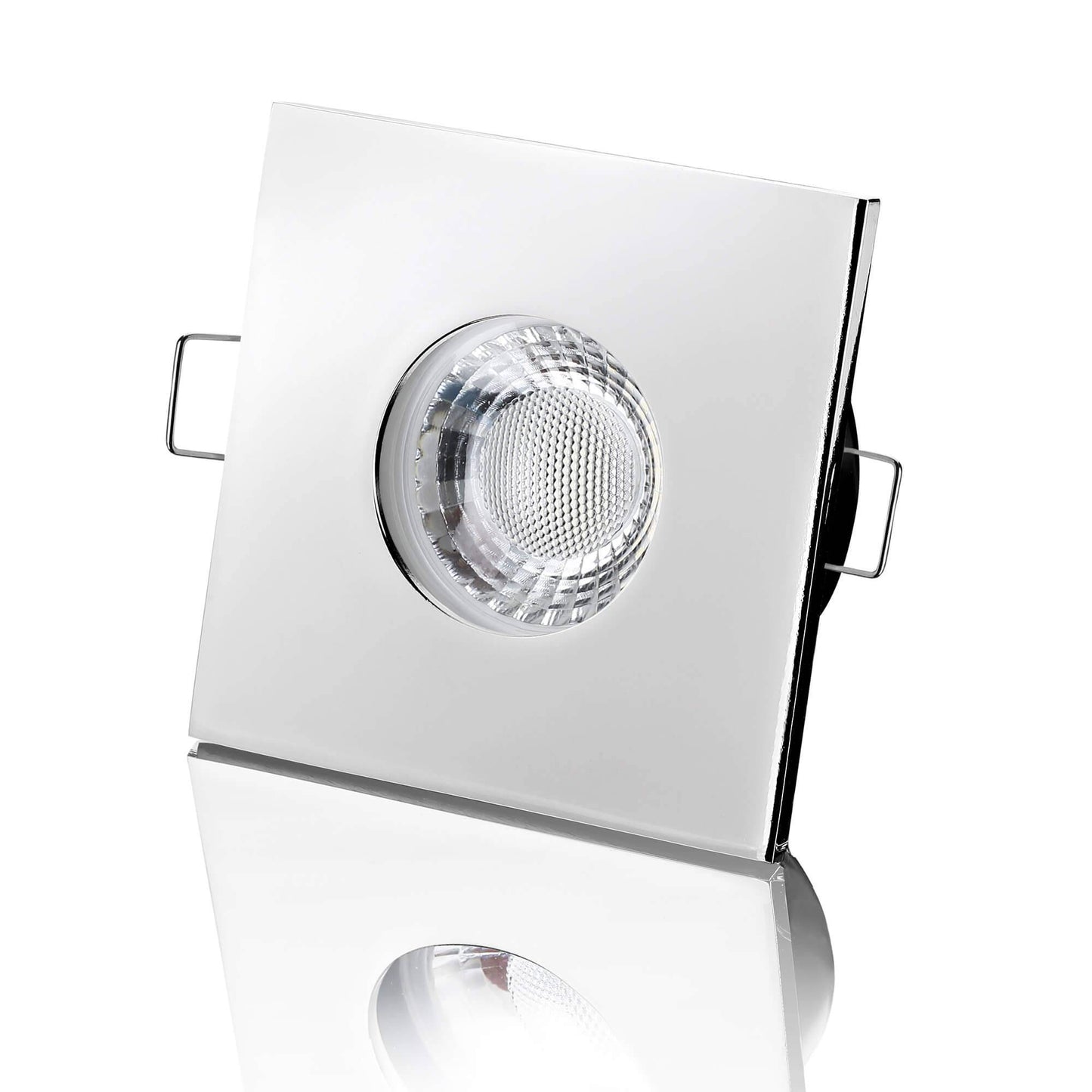 LED Einbaustrahler IP65 - Chrom Eckig 5W GU10 - Fora