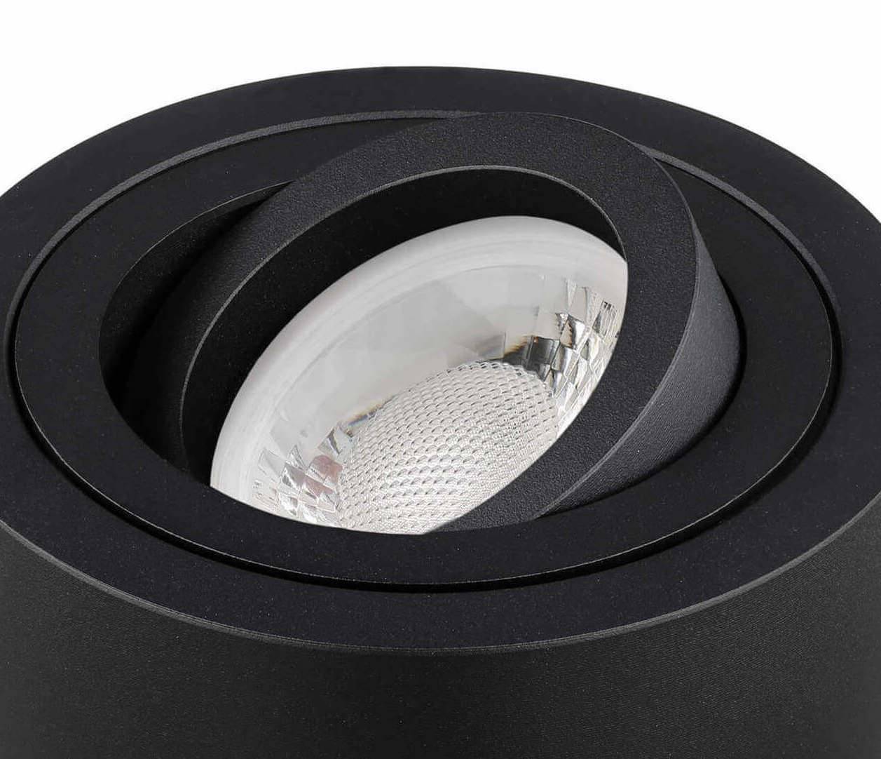 LED Aufbaustrahler Flach in Schwarz Rund 230V 5W Dimmbar - Tablo