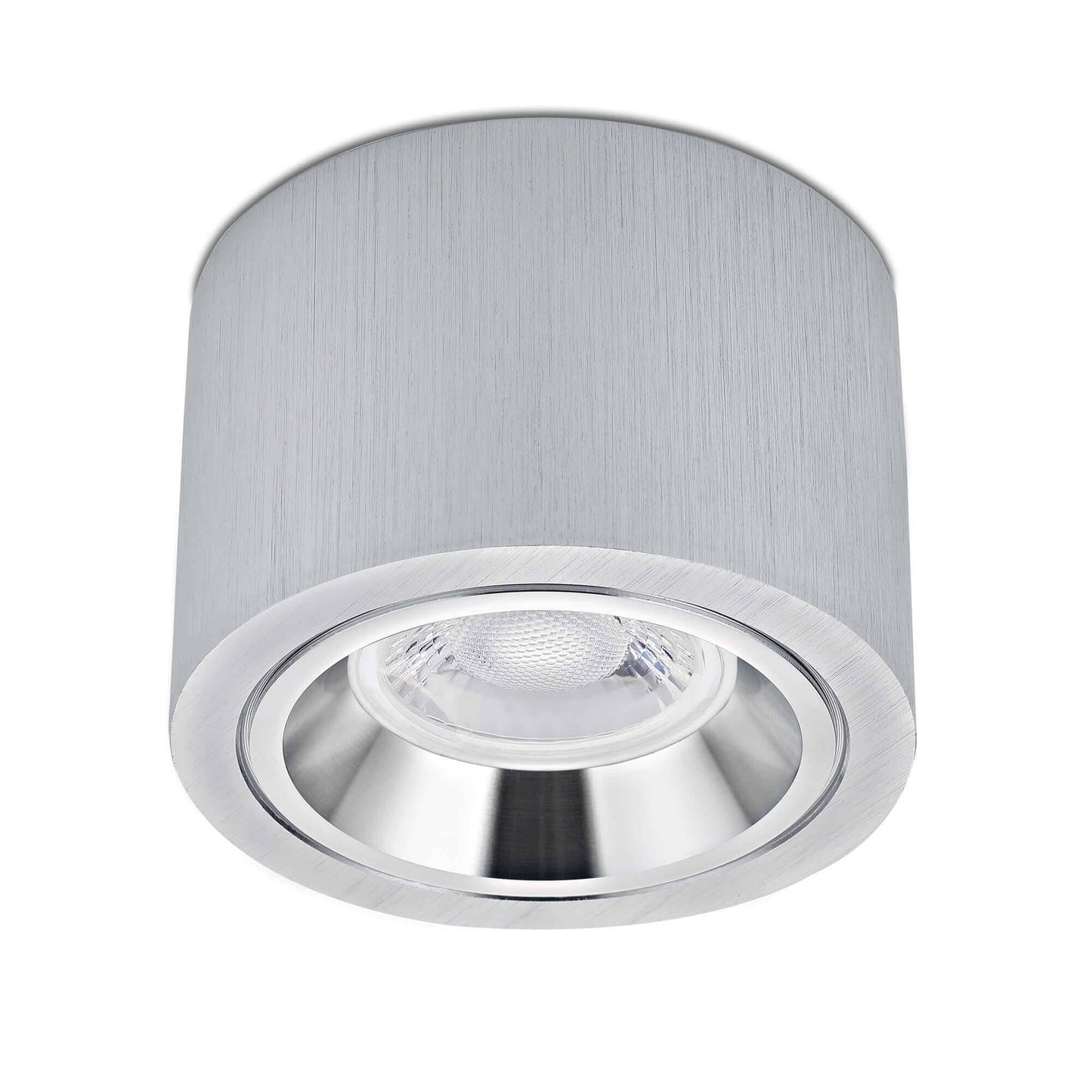 LED Aufbaustrahler Flach in Alu gebürstet 230V 5W Dimmbar - Pio