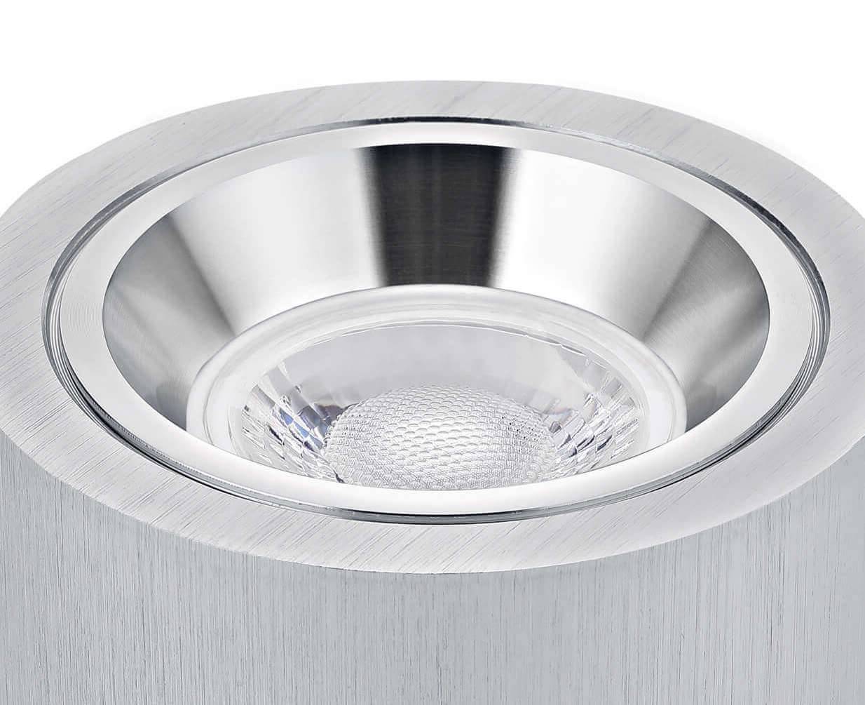 LED Aufbaustrahler Flach in Alu gebürstet 230V 5W Dimmbar - Pio
