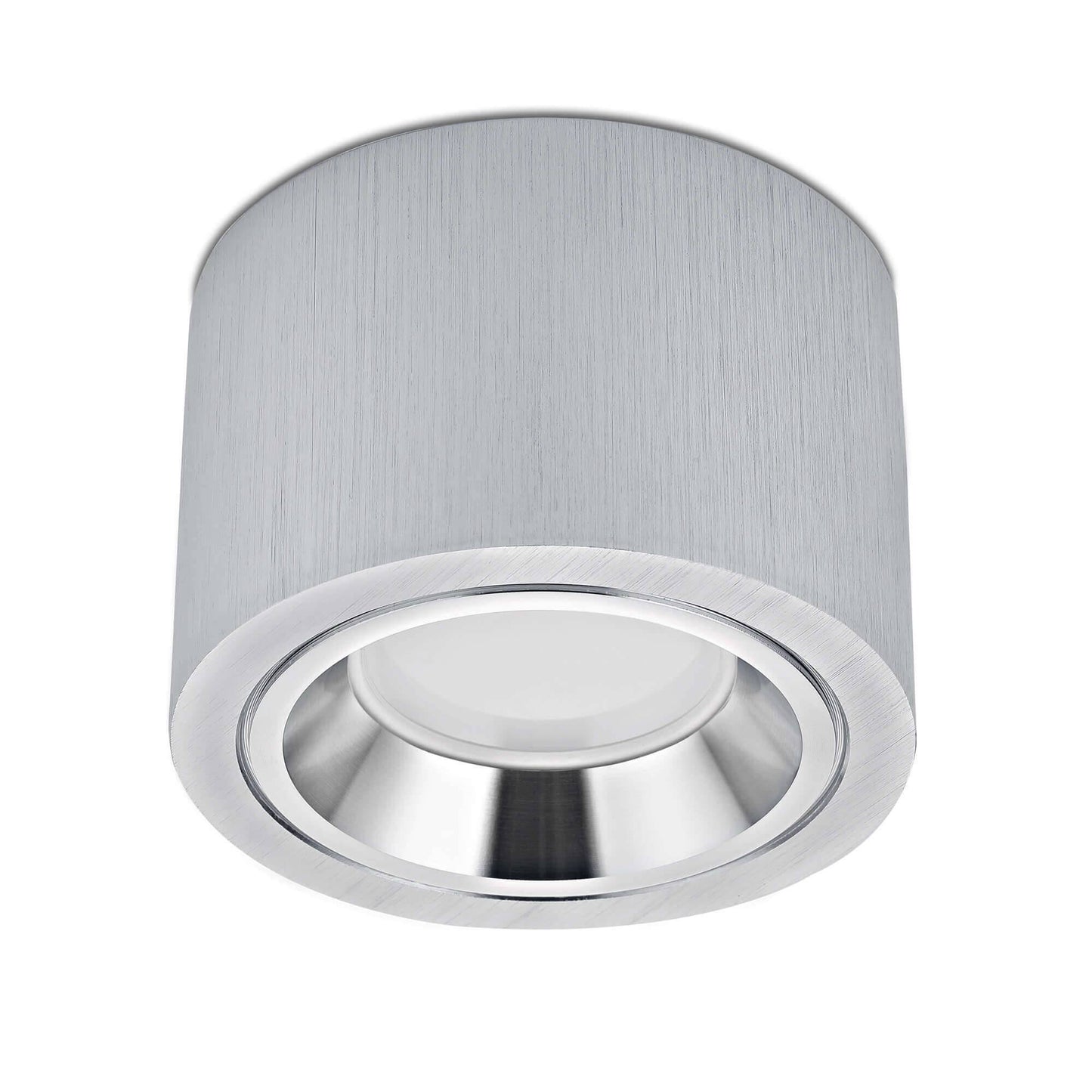 LED Aufbaustrahler Flach in Alu gebürstet 230V 5W Dimmbar 120° - Pio