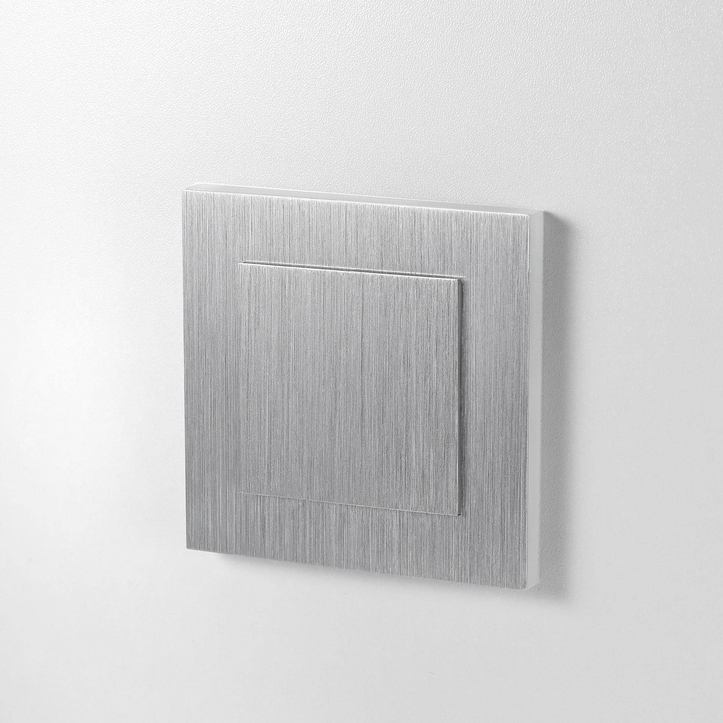 Treppenbeleuchtung - LED Wandeinbauleuchte 3D in Alu gebürstet eckig - 230V 1,5W