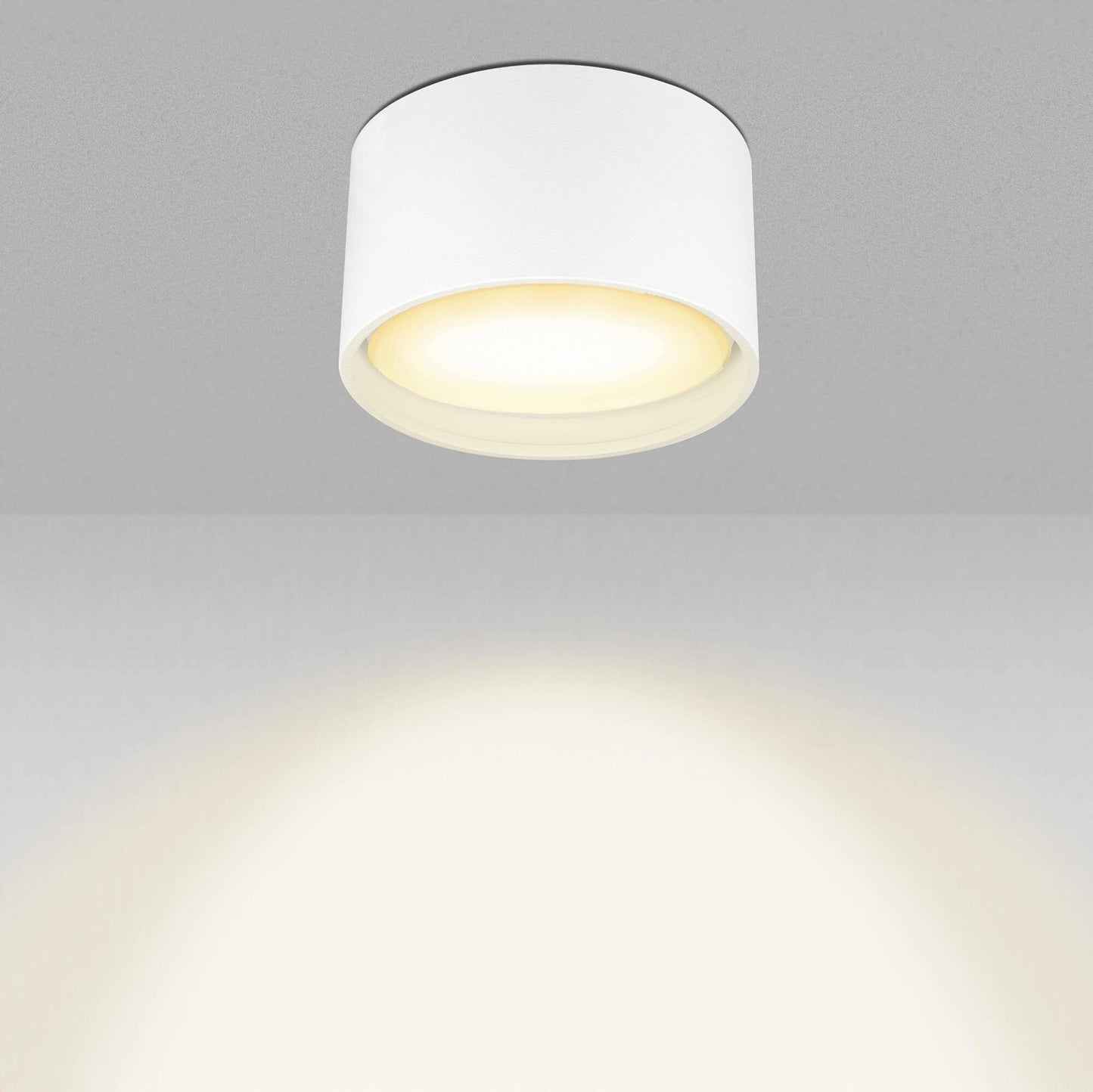 Flacher Aufbaustrahler in Weiß rund inkl. LED GX53 6W - Mira