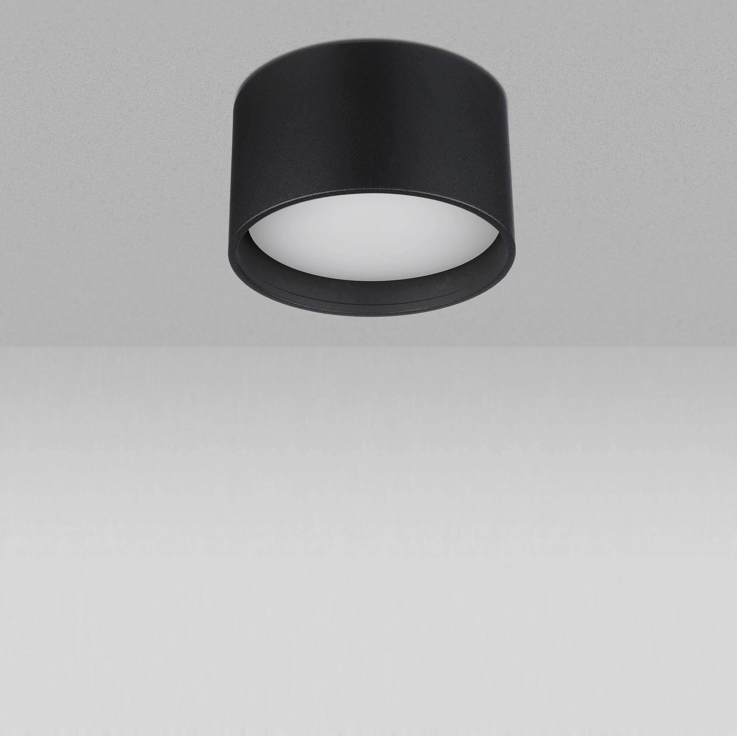 Flache Aufbauleuchte in Schwarz rund inkl. LED GX53 6W Dimmbar - Mira