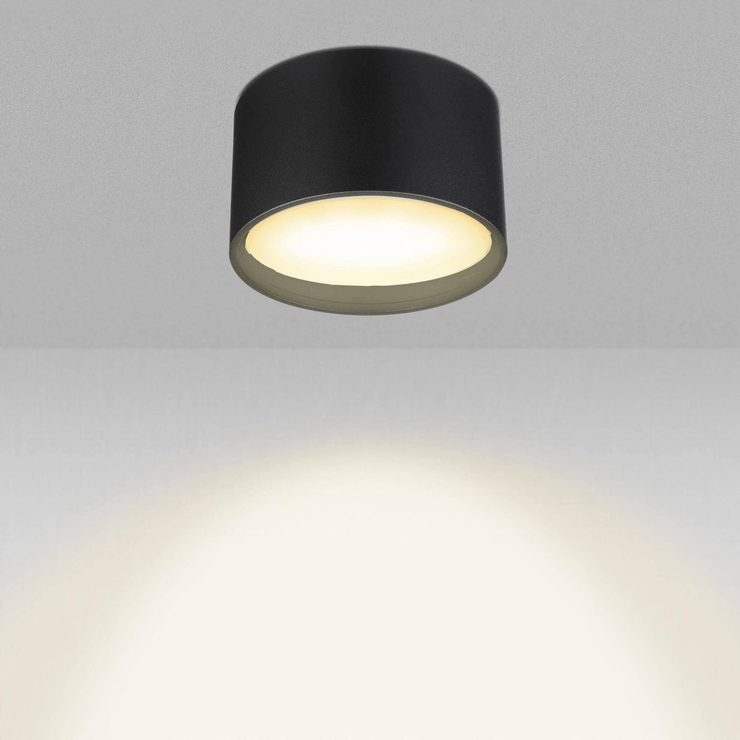 Flache Aufbauleuchte in Schwarz rund inkl. LED GX53 6W Dimmbar - Mira