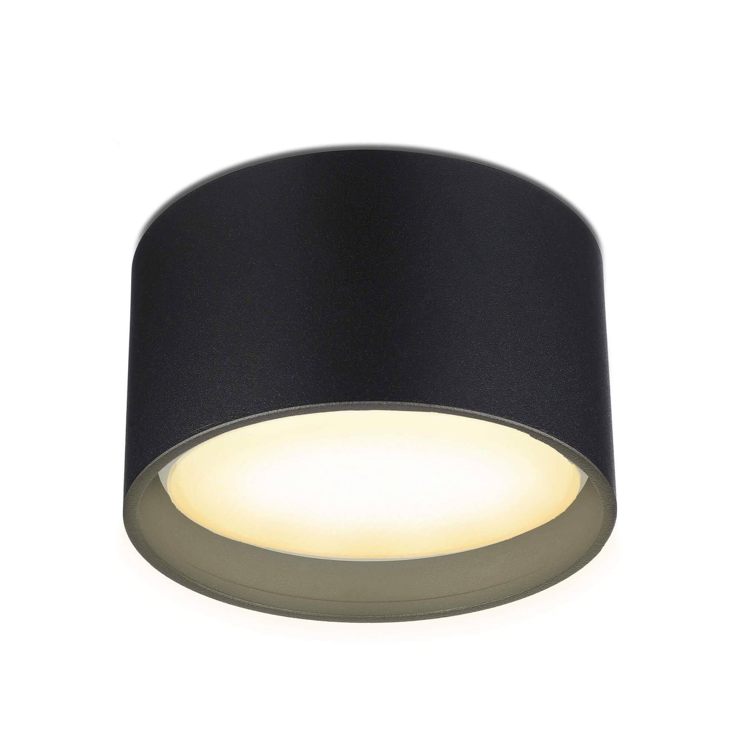 Flache Aufbauleuchte in Schwarz rund inkl. LED GX53 6W Dimmbar - Mira