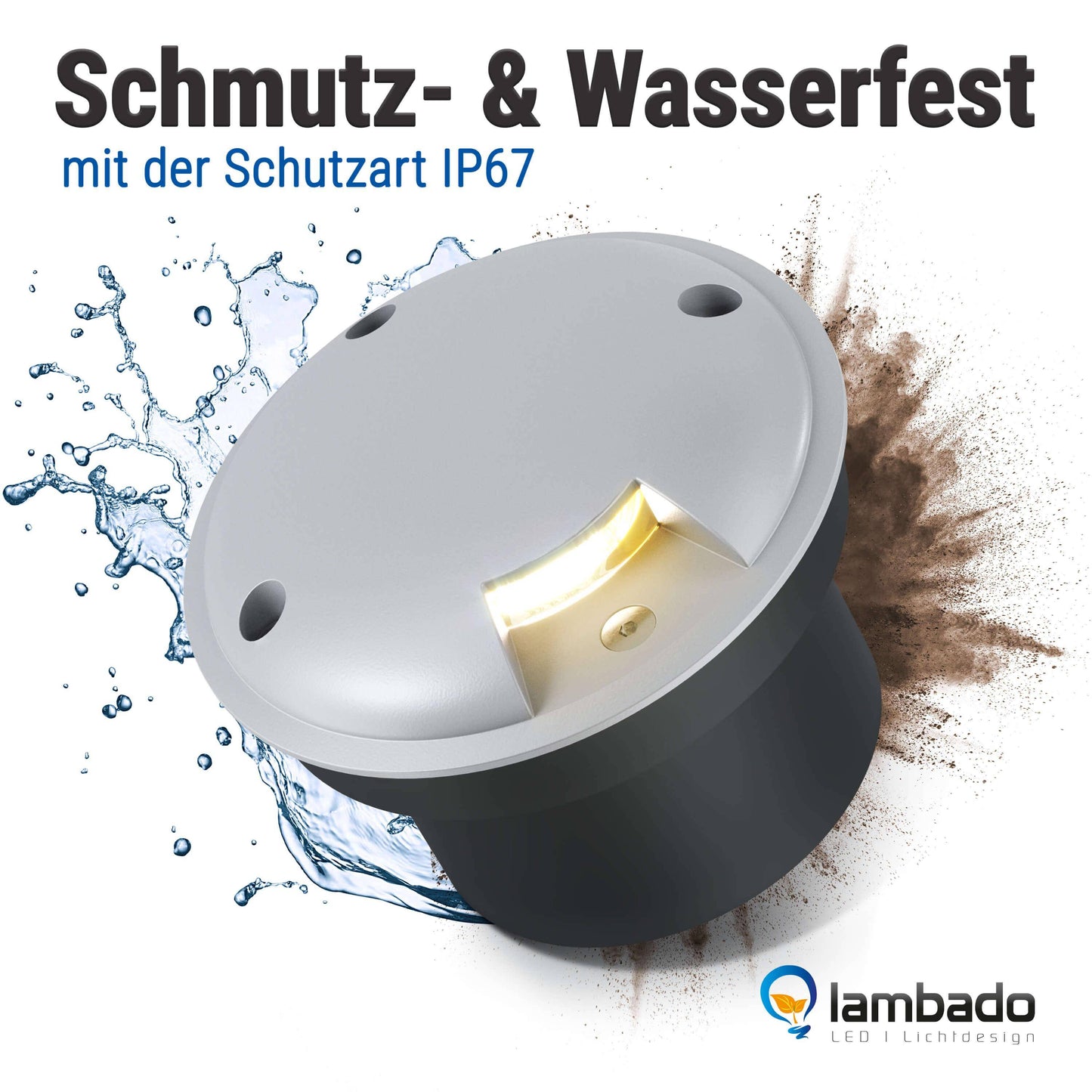 LED Bodenleuchte flach in Grau 1-flammig inkl. LED 5W 230V