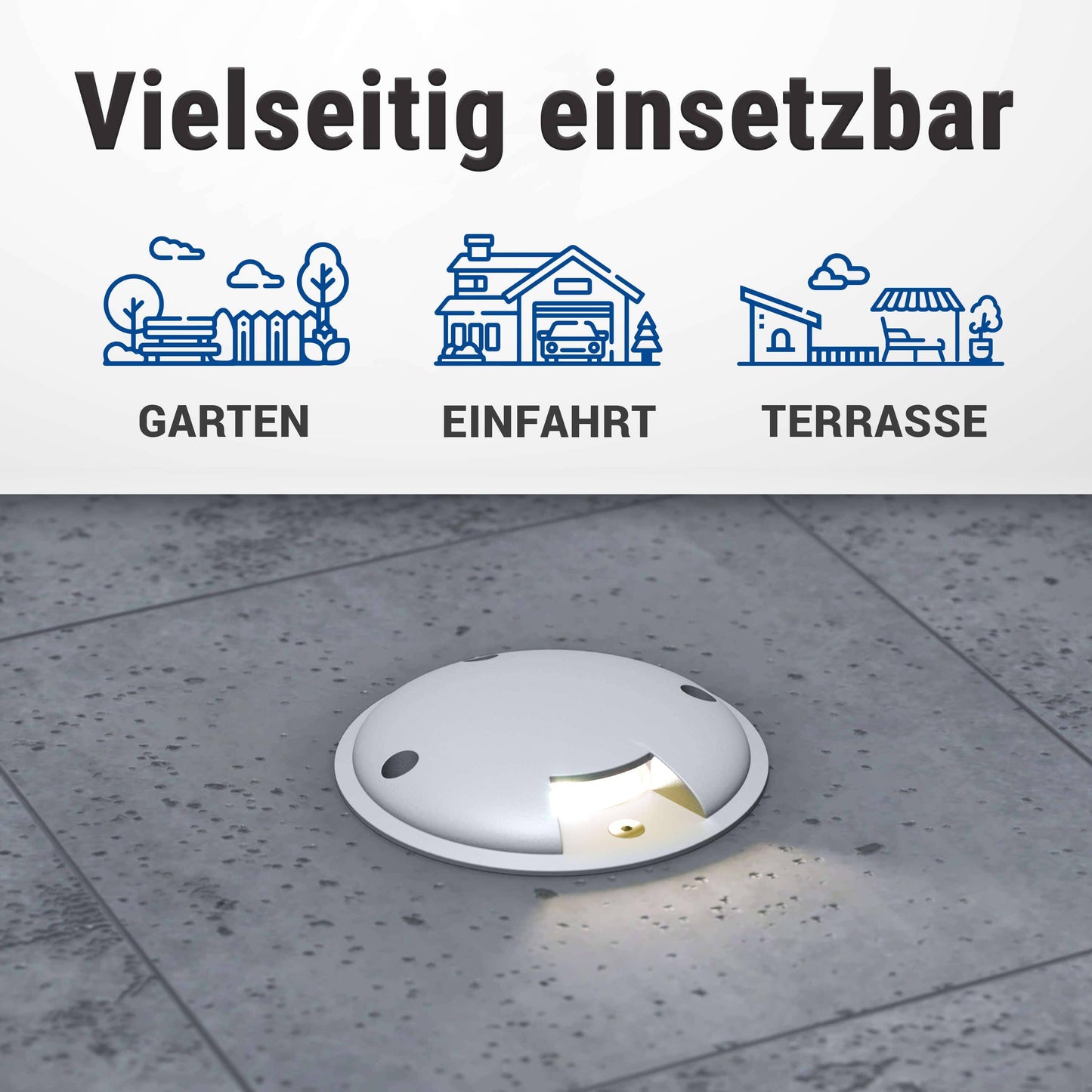 LED Bodenleuchte flach in Grau 1-flammig inkl. LED 5W 230V