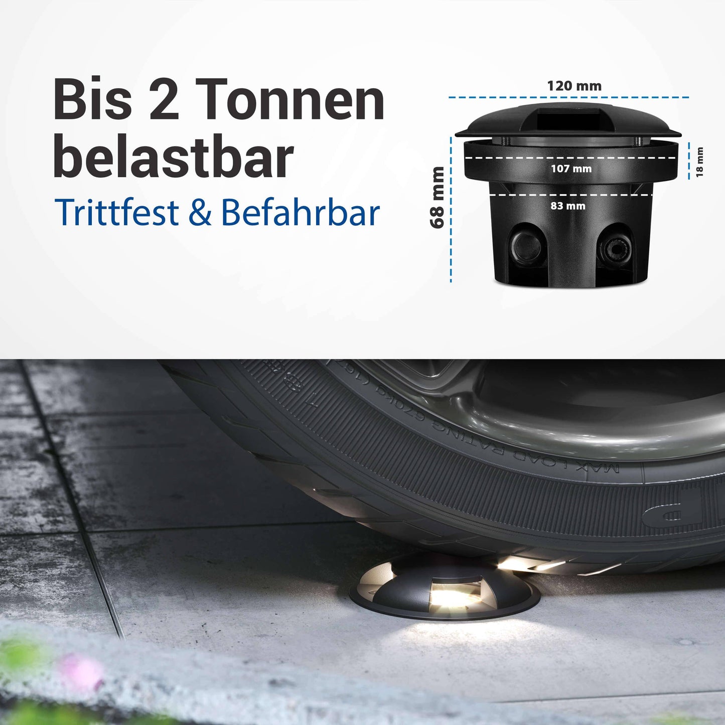 LED Bodenleuchte flach in Schwarz 3-flammig inkl. LED 5W 230V
