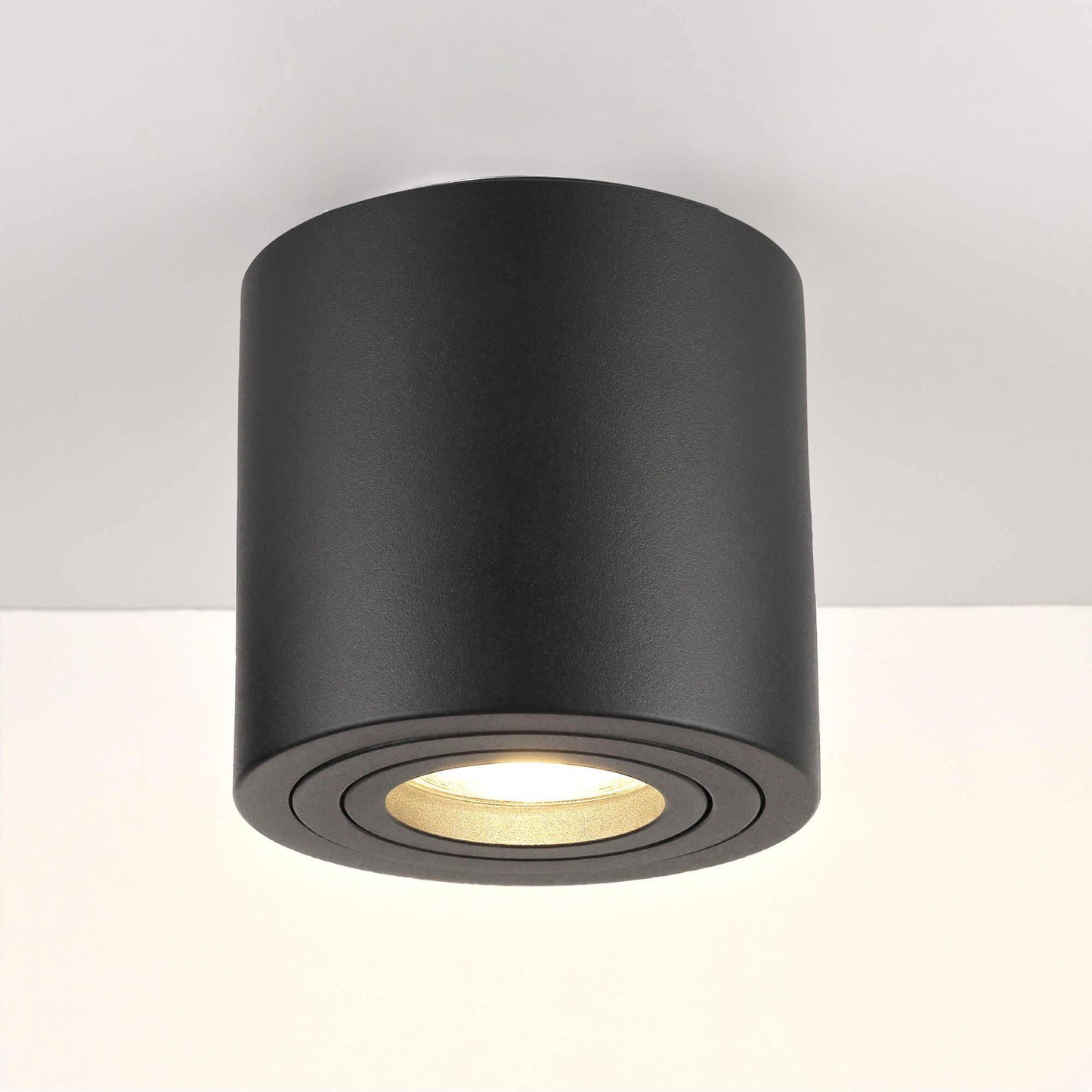 LED Aufbaustrahler 230V Schwarz Rund - 5W GU10 LED - Glabo