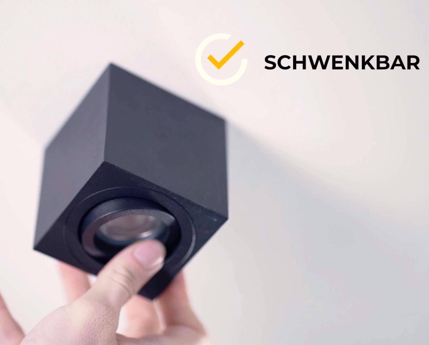 LED Aufbaustrahler 230V Schwarz Eckig - 5W GU10 LED - Glabo