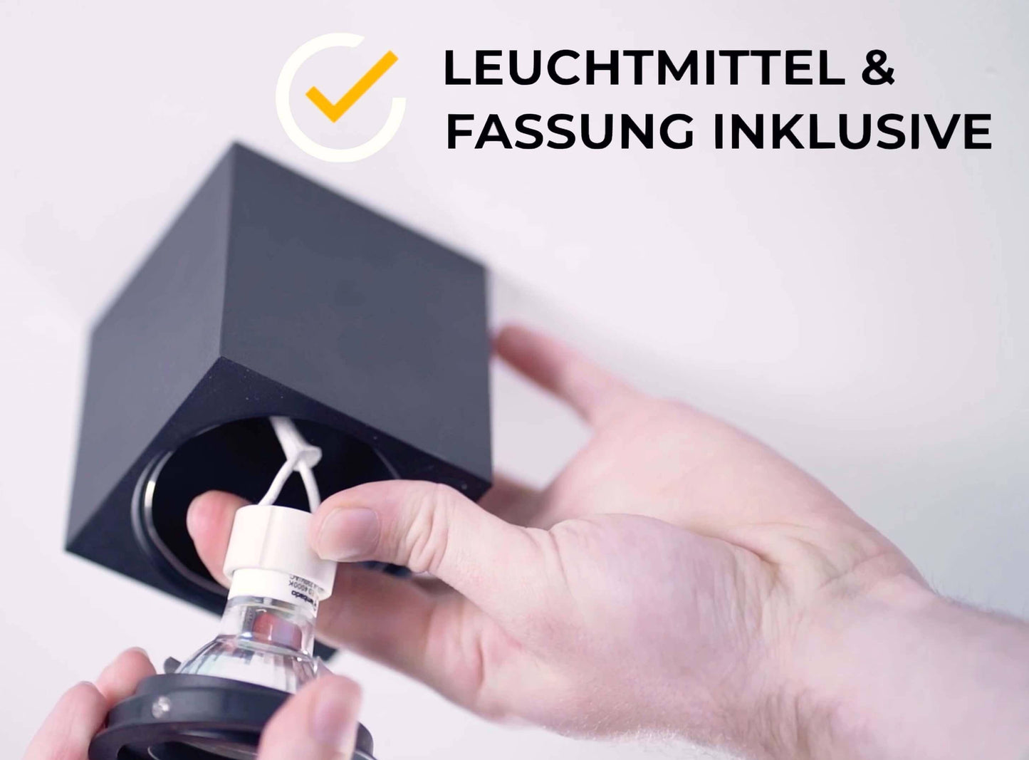 LED Aufbaustrahler 230V Schwarz Eckig - 5W GU10 LED - Glabo