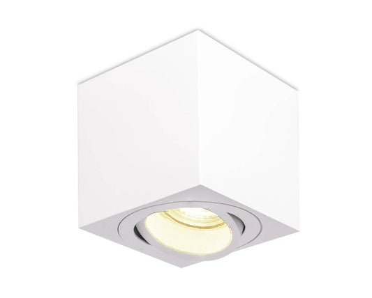 LED Aufbaustrahler 230V Weiß Eckig - 5W GU10 LED - Glabo