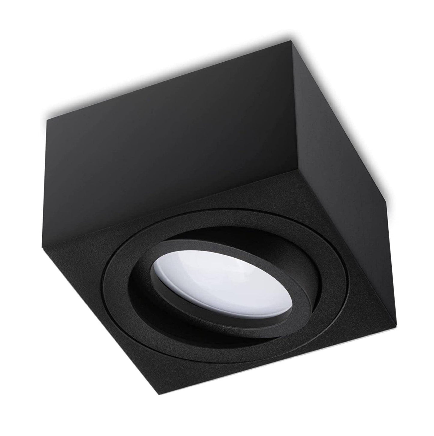 LED Aufbaustrahler Flach - Schwarz Eckig 230V 5W Dimmbar 120° - Tablo