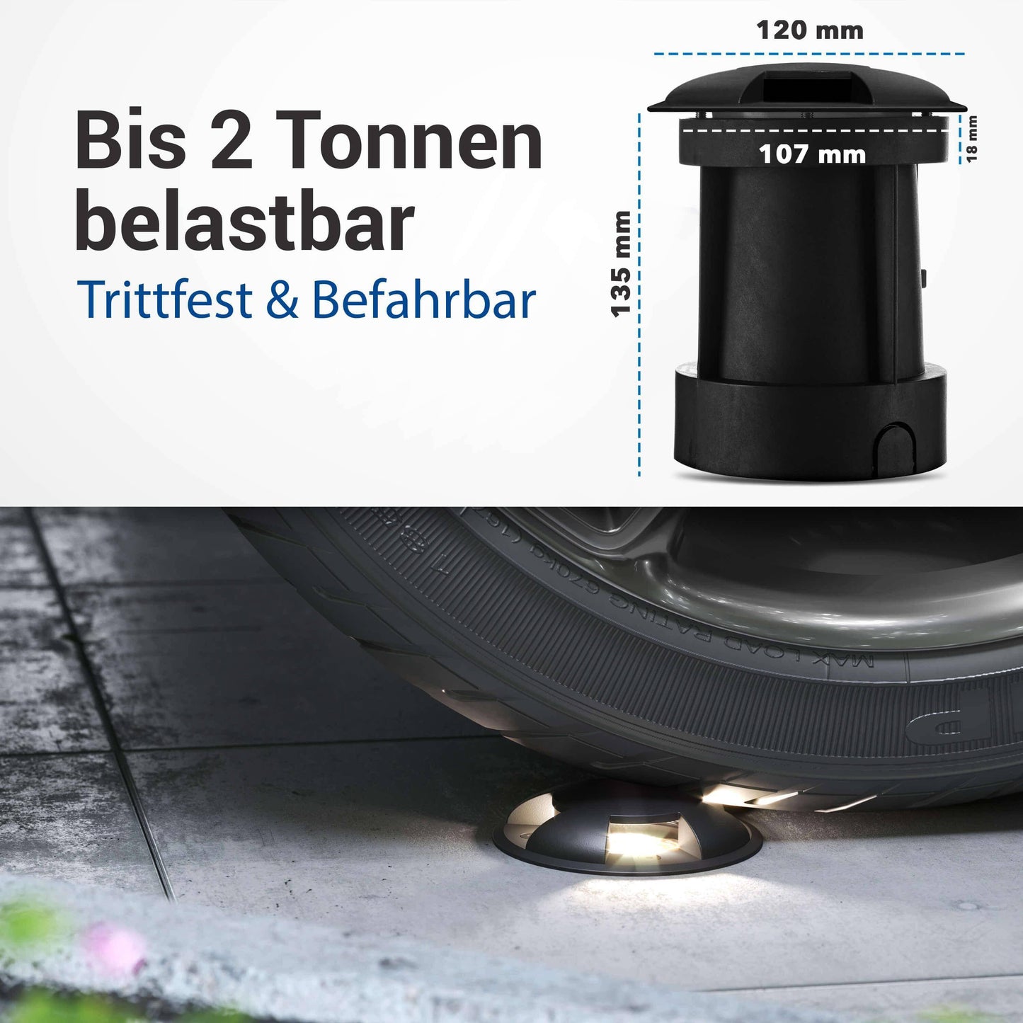 LED Bodenleuchte für außen in Schwarz 3-flammig inkl. 5W GU10 230V
