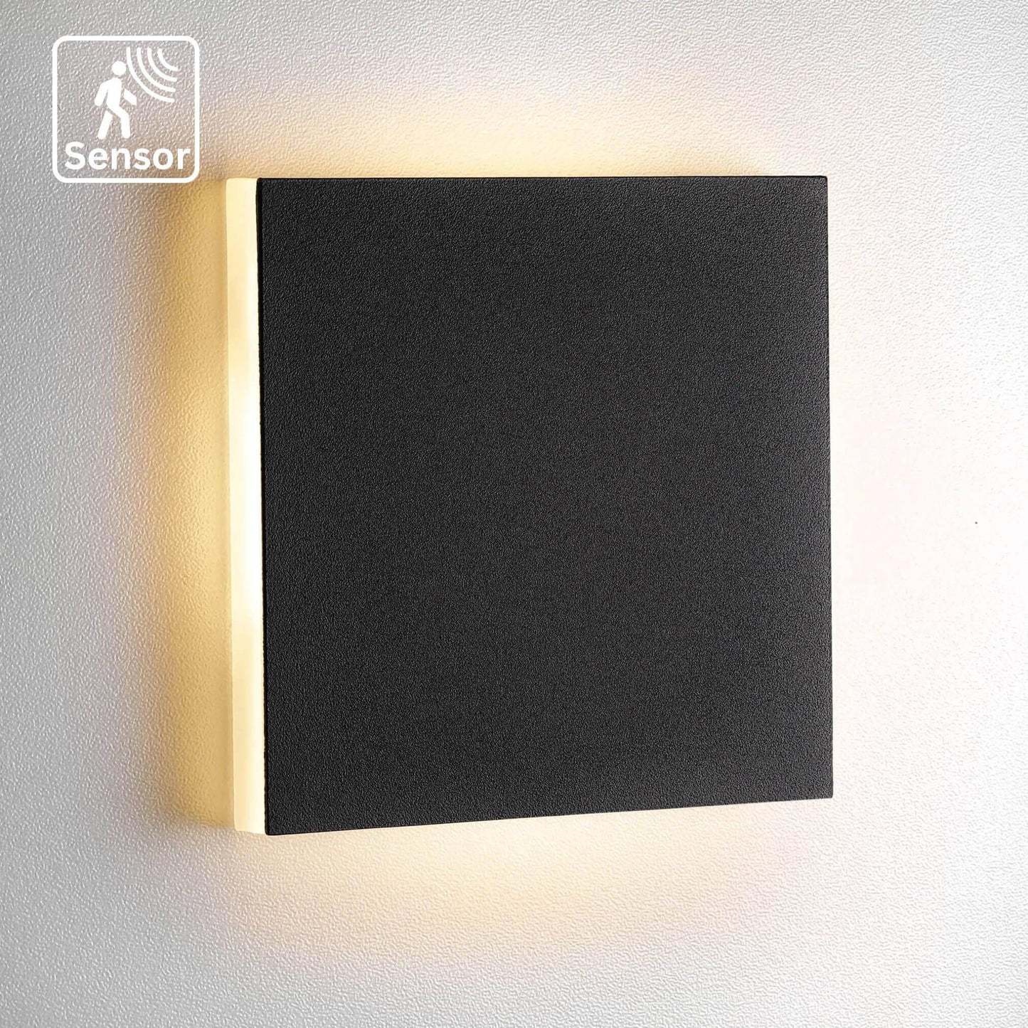 Treppenbeleuchtung mit Bewegungsmelder in Schwarz eckig - 230V 1,5W LED