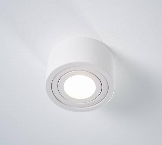 LED Aufbaustrahler Flach - Weiß Rund 230V 5W Dimmbar - Tablo