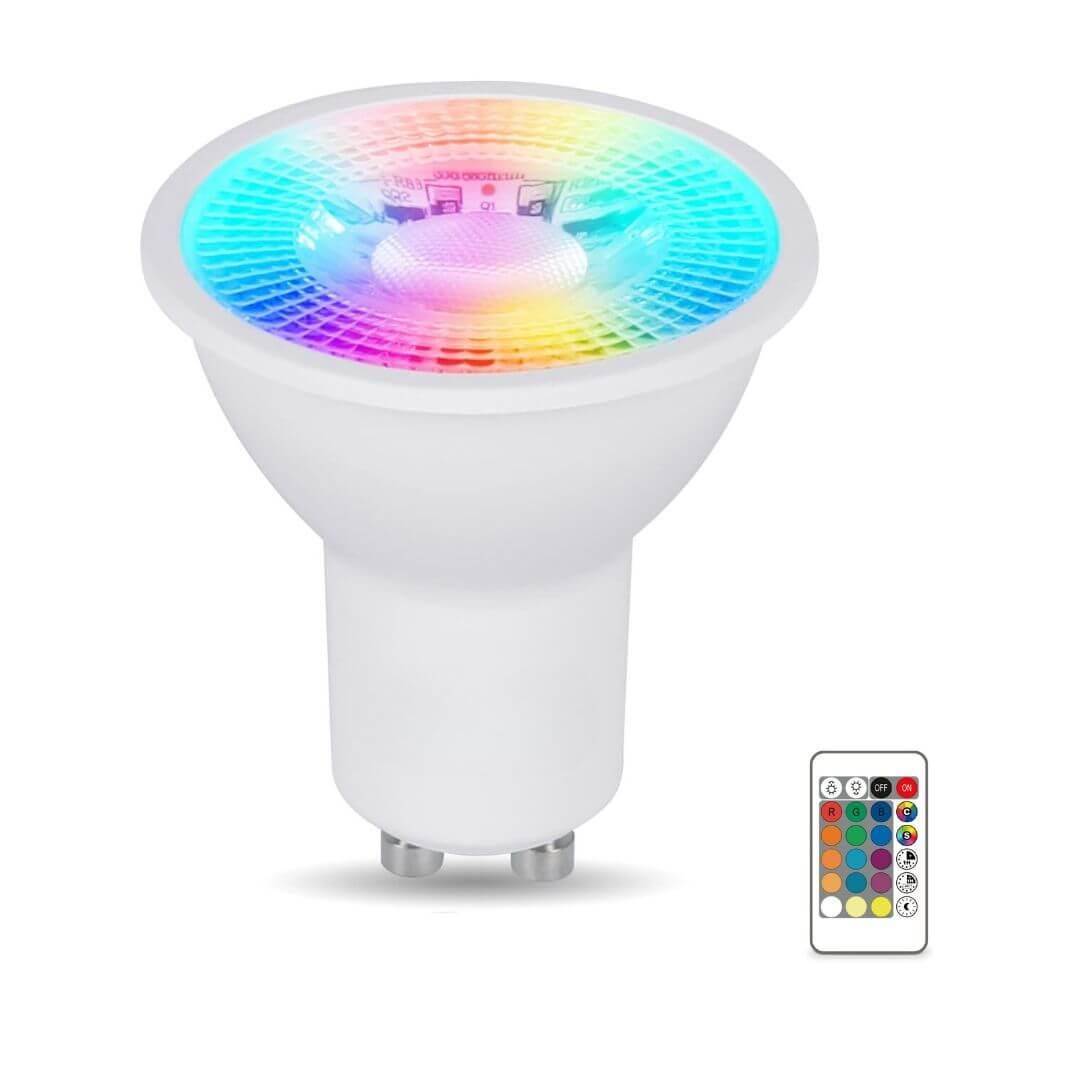 LED Bodenstrahler schwenkbar quadratisch IP67 mit RGB+CCT Farbwechsel 5W GU10