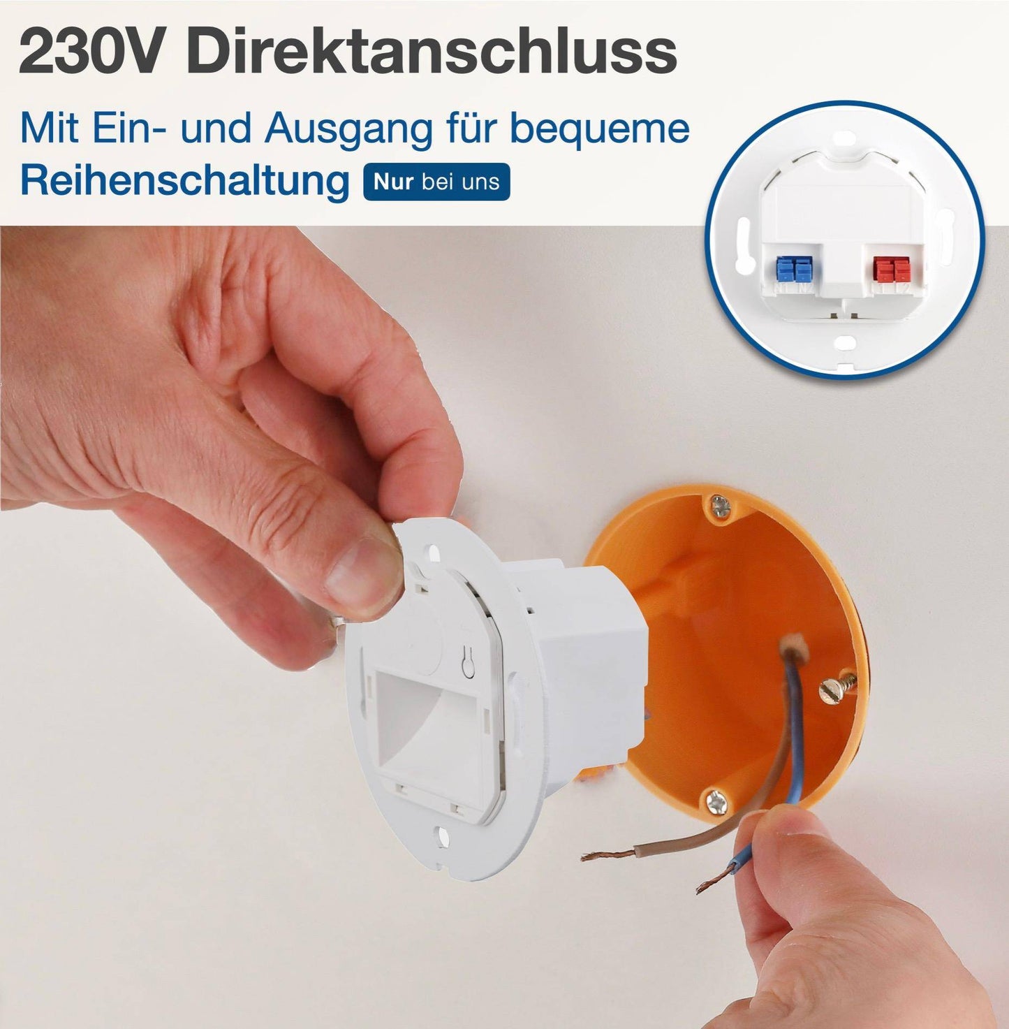 Wandeinbauleuchte - LED Treppenbeleuchtung Blob in Weiß rund - 230V 1,5W CCT