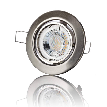 LED Einbaustrahler 230V - Edelstahl gebürstet Rund 5W GU10 LED - Classico