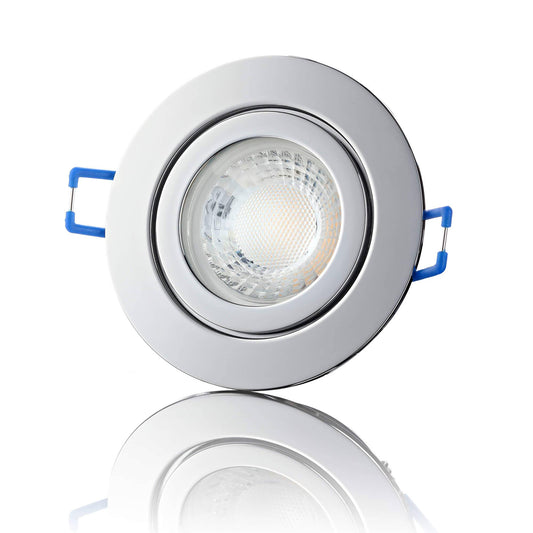 LED Einbaustrahler IP44 - Chrom Rund 5W GU10 LED - Agua