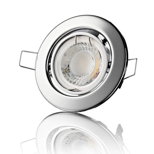 LED Einbaustrahler Dimmbar - Chrom Rund 5W GU10 LED - Classico