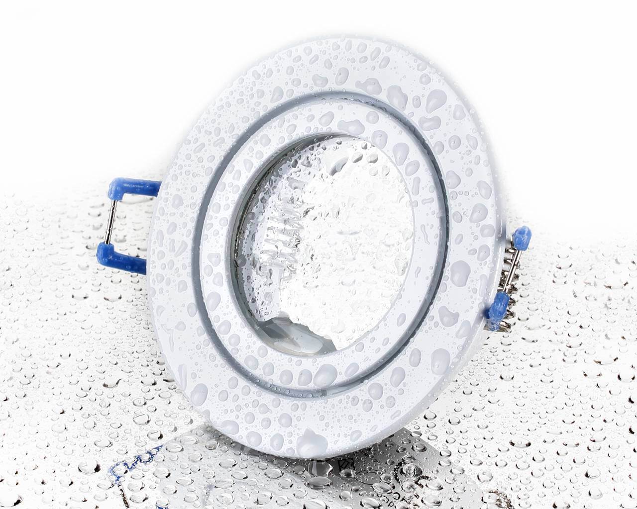 LED Einbaustrahler Flach IP44 - Weiß Rund 5W LED Dimmbar - Agua