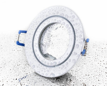 LED Einbaustrahler Flach IP44 - Weiß Rund 5W LED Dimmbar - Agua