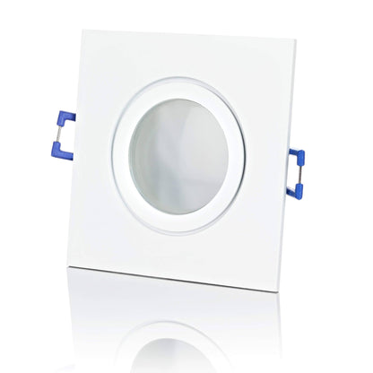 LED Einbaustrahler Flach IP44 - Weiß Eckig 5W Dimmbar 120° - Agua