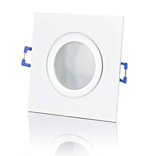 LED Einbaustrahler Flach IP44 - Weiß Eckig 5W Dimmbar 120° - Agua