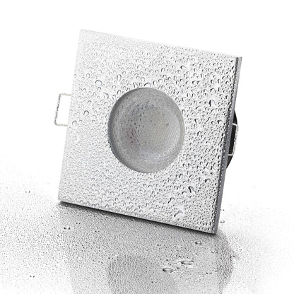 LED Einbaustrahler IP65 - Chrom Eckig 5W GU10 - Fora