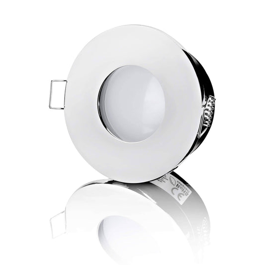 LED Einbaustrahler Flach IP65 - Chrom Rund 5W Dimmbar 120° - Fora