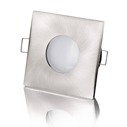LED Einbaustrahler Flach IP65 - Edelstahl gebürstet Eckig 5W Dimmbar 120° - Fora