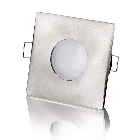 LED Einbaustrahler Flach IP65 - Edelstahl gebürstet Eckig 5W Dimmbar 120° - Fora