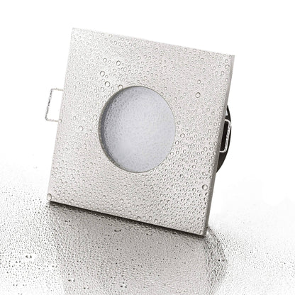 LED Einbaustrahler Flach IP65 - Edelstahl gebürstet Eckig 5W Dimmbar 120° - Fora