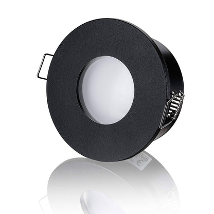 LED Einbaustrahler Flach IP65 - Schwarz Rund 5W Dimmbar 120° - Fora