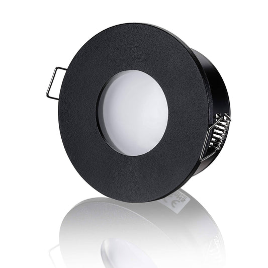 LED Einbaustrahler Flach IP65 - Schwarz Rund 5W Dimmbar 120° - Fora