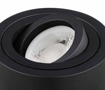 LED Aufbaustrahler Flach in Schwarz Rund 230V 5W Dimmbar - Tablo