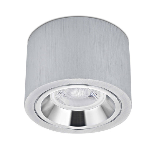LED Aufbaustrahler Flach in Alu gebürstet 230V 5W Dimmbar - Pio