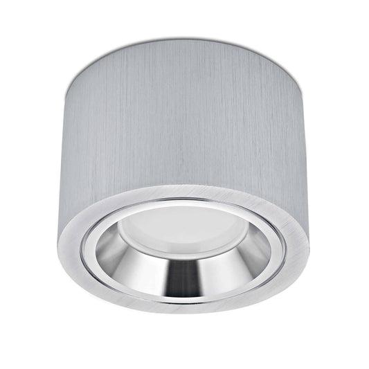 LED Aufbaustrahler Flach in Alu gebürstet 230V 5W Dimmbar 120° - Pio