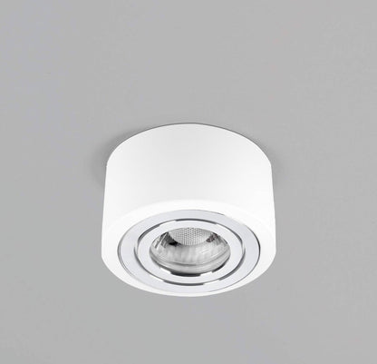 LED Aufbaustrahler IP44 Flach - Weiß mit Chromring 230V 5W Dimmbar - Tablo