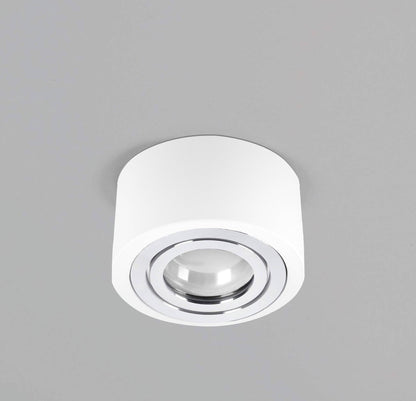 LED Aufbaustrahler IP44 Flach - Weiß mit Chromring 230V 5W Dimmbar 120° - Tablo