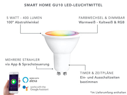 Gartenstrahler mit Erdspieß IP67 inkl. RGB & Smart Home LED per App