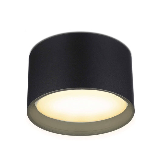 Flache Aufbauleuchte in Schwarz rund inkl. LED GX53 6W Dimmbar - Mira