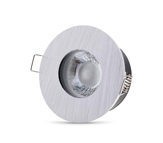LED Einbaustrahler IP65 - Aluminium gebürstet Rund 5W GU10 - Fora