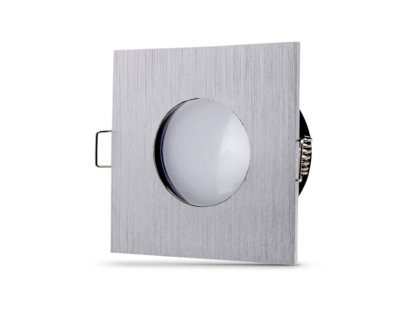 LED Einbaustrahler IP65 flach - Aluminium Gebürstet quadratisch 5W Dimmbar - Fora