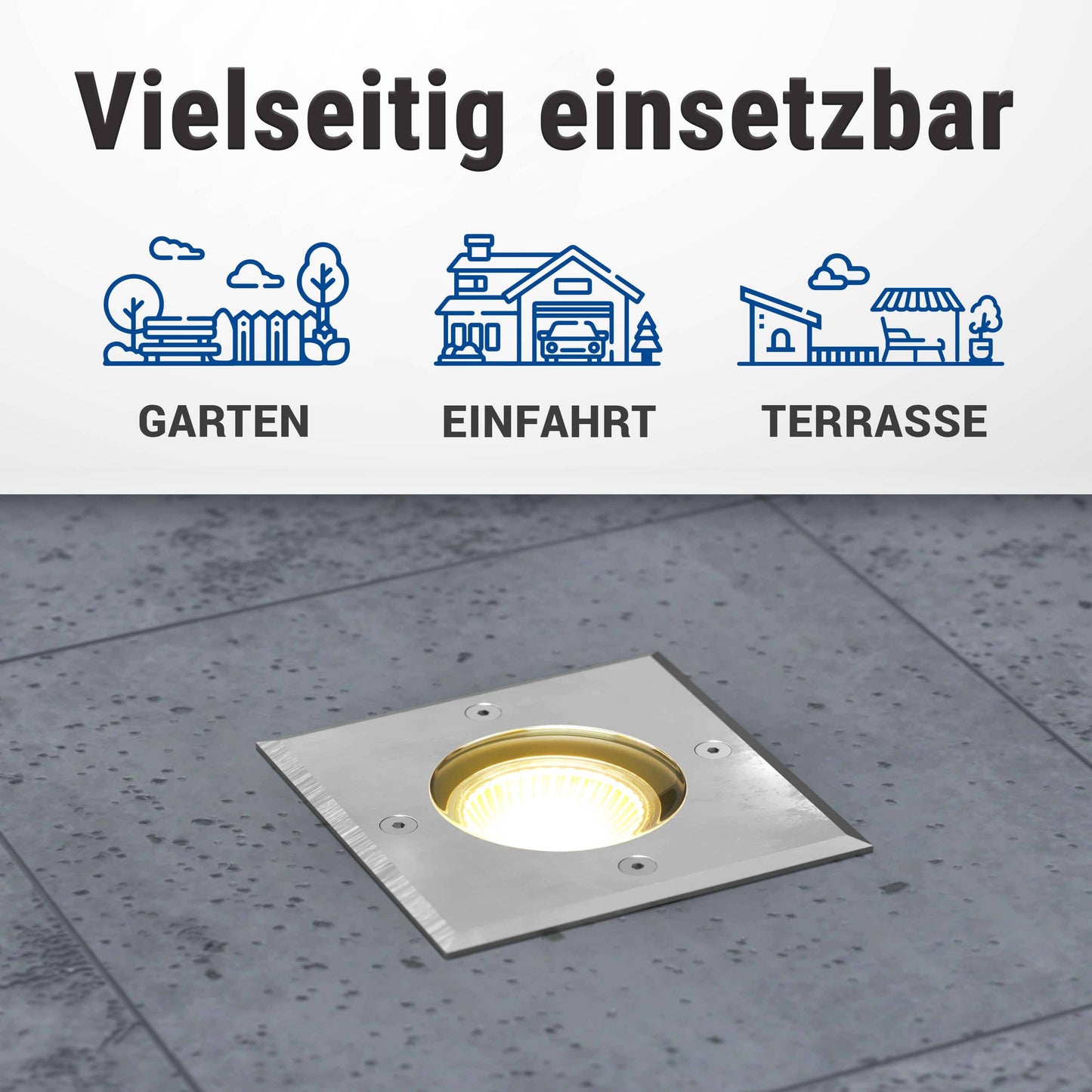 LED Bodeneinbaustrahler IP67 eckig mit RGB Farbwechsel - Smart Home Alexa & Google