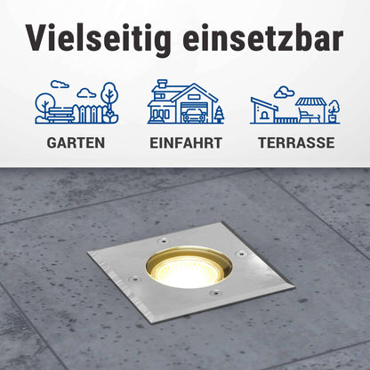 LED Bodeneinbaustrahler IP67 eckig mit RGB Farbwechsel - Smart Home Alexa & Google