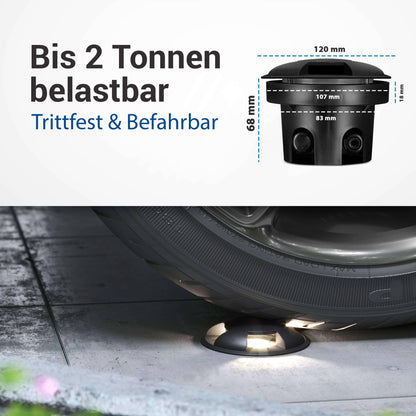 LED Bodenleuchte flach in Schwarz 3-flammig inkl. LED 5W 230V